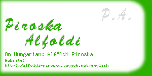 piroska alfoldi business card